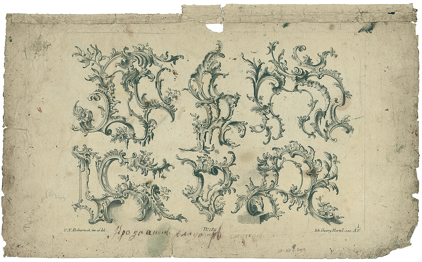 Образцы орнамента в стиле рокайль, 1740–1780-е годы Образцы орнамента в стиле рокайль, 1740–1780-е годы