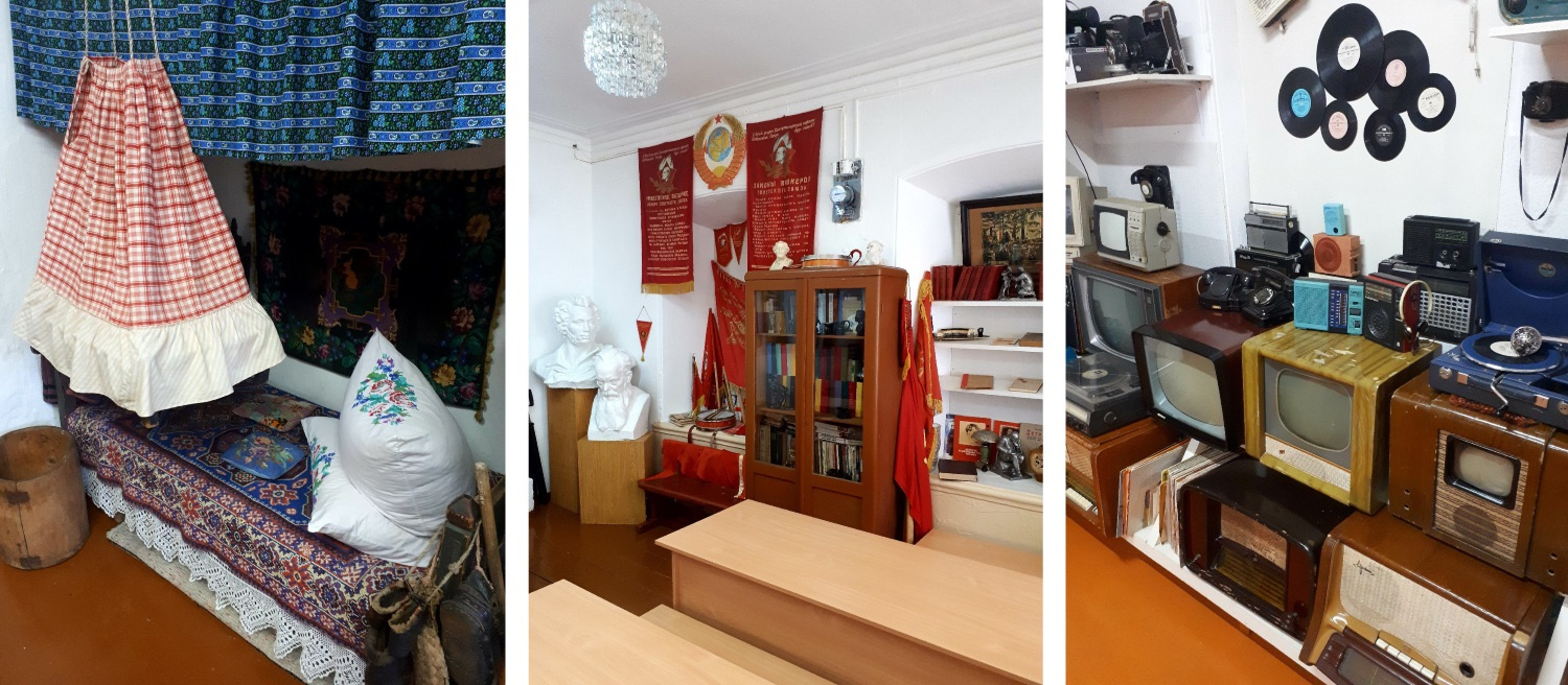 В музее пять залов. В одних старинные предметы быта, в других — атрибуты советского времени В музее пять залов. В одних старинные предметы быта, в других — атрибуты советского времени