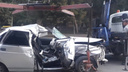 «Смял салон»: в Самаре водитель отечественной легковушки влетел в припаркованный грузовик