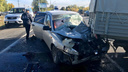 «Лада» вдребезги, да и УАЗам не поздоровилось: у АЗС в Отрадном столкнулись три машины