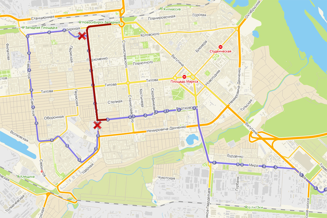 15 трамвай новосибирск онлайн карта маршрут