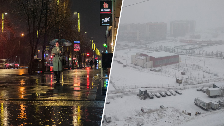 Дождь и метель в Красноярске: эффектные фото, последствия и прогнозы