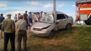 «Машину намотало на столб»: под Самарой Lada Kalina вылетела с трассы