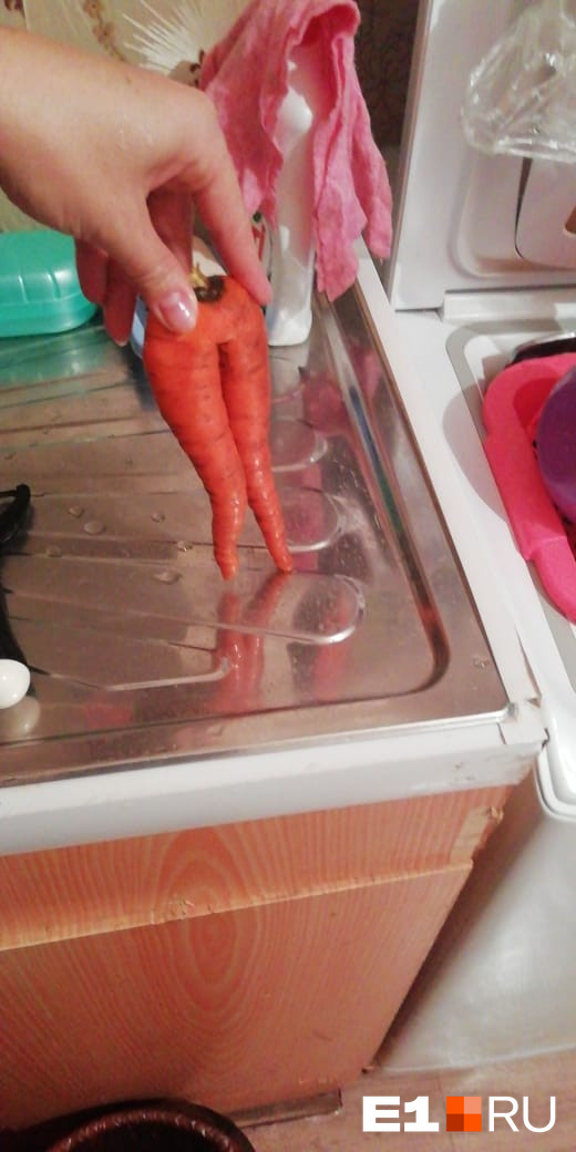 Морковка, похожая на ноги
