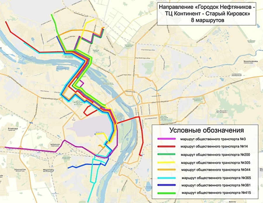 Так выглядят маршруты из Нефтяников в Старый Кировск сейчас