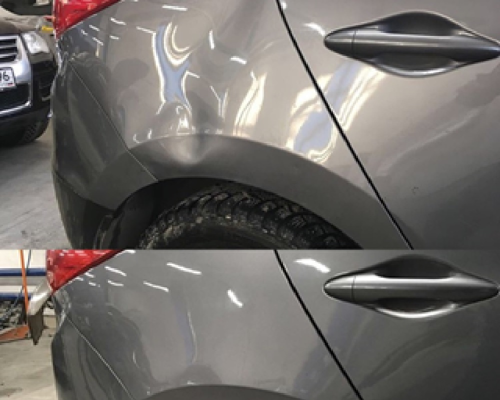 Восстановление геометрии заднего крыла на Hyundai IX35 без покраски (PDR-технология) Восстановление геометрии заднего крыла на Hyundai IX35 без покраски (PDR-технология)