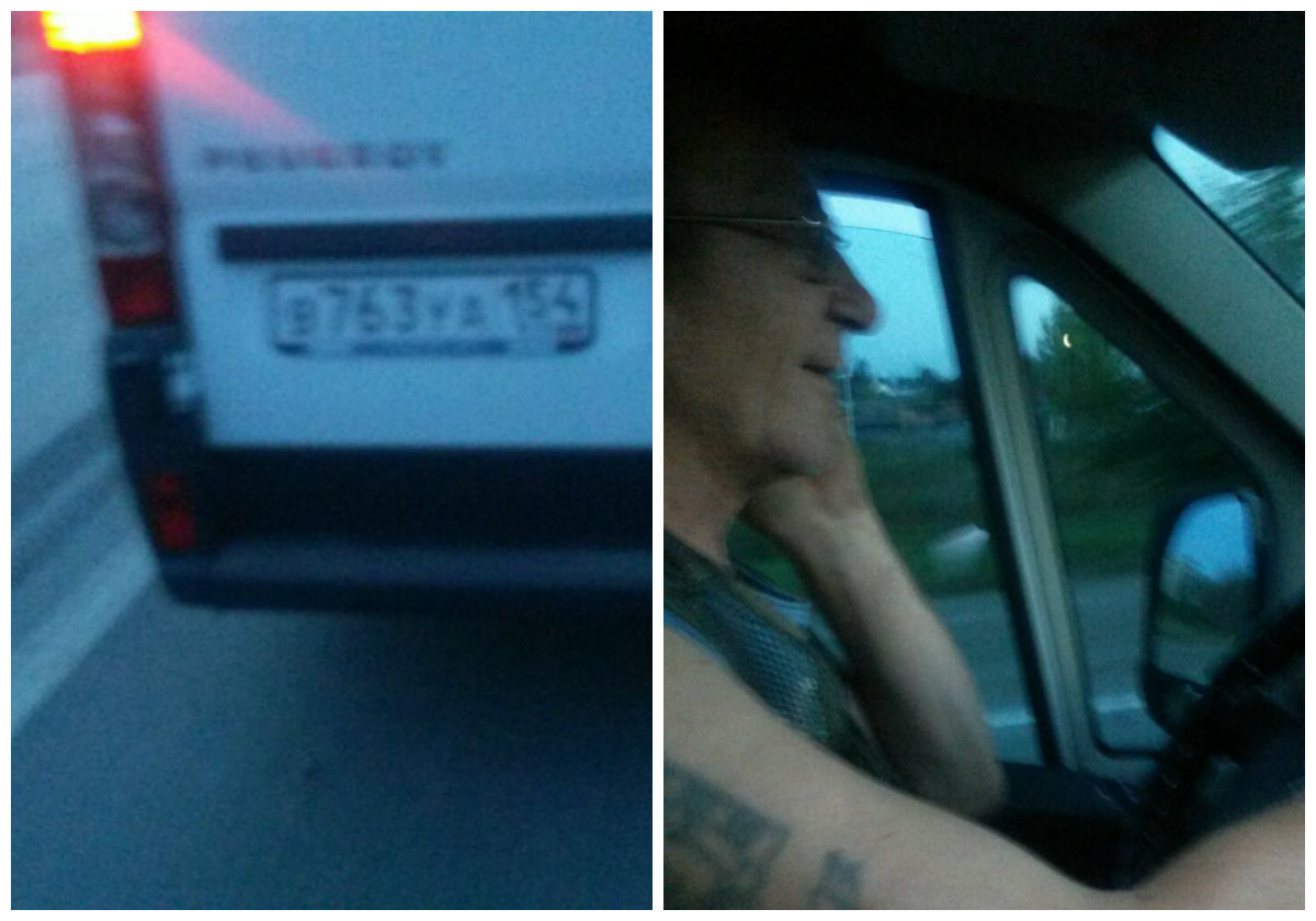 Владимиру удалось сфотографировать водителя и номер микроавтобуса