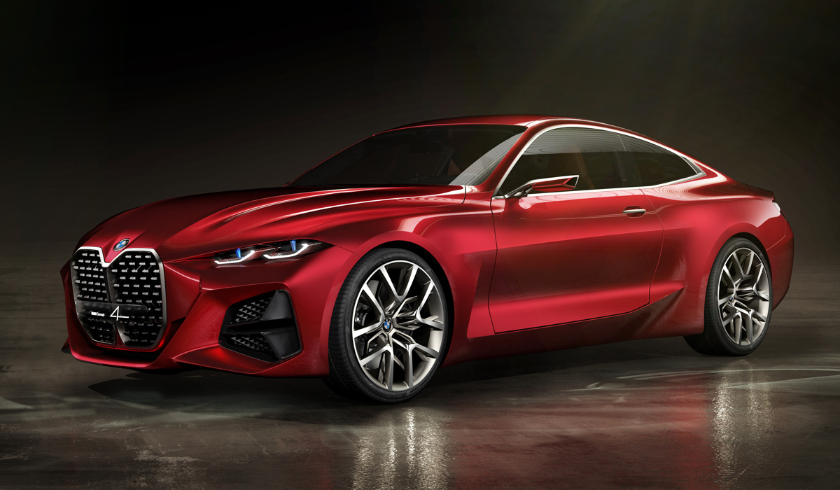 BMW Concept 4 намекает на облик будущего купе 4-й серии, но внимание поклонников марки опять сфокусировано на оформлении передней части: каждая новый концепт BMW стремится переплюнуть предыдущий по размеру ноздрей