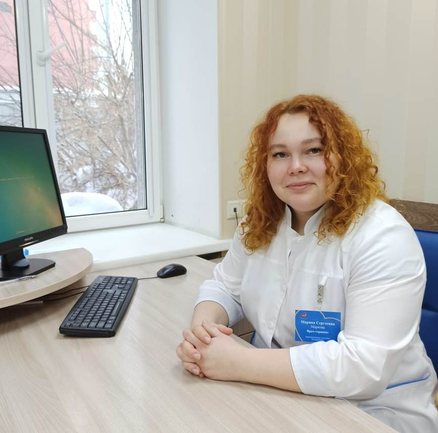 Марина Маркова работает терапевтом Сибирского окружного медицинского центра<br>