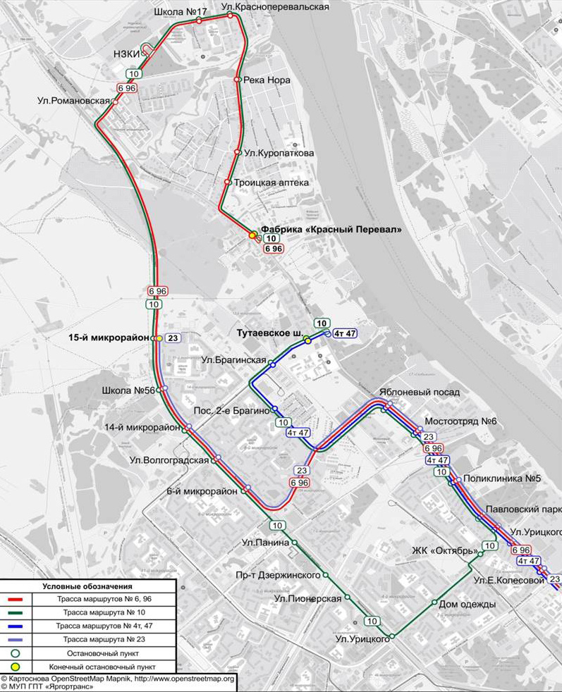 Схема движения автобусов в ярославле новая
