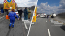В Ростовской области на трассе легковушка влетела в грузовик дорожных рабочих