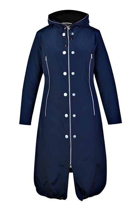 Куртка-плащ с оригинальной отделкой замками-молниями. <price>3200 рублей</price>