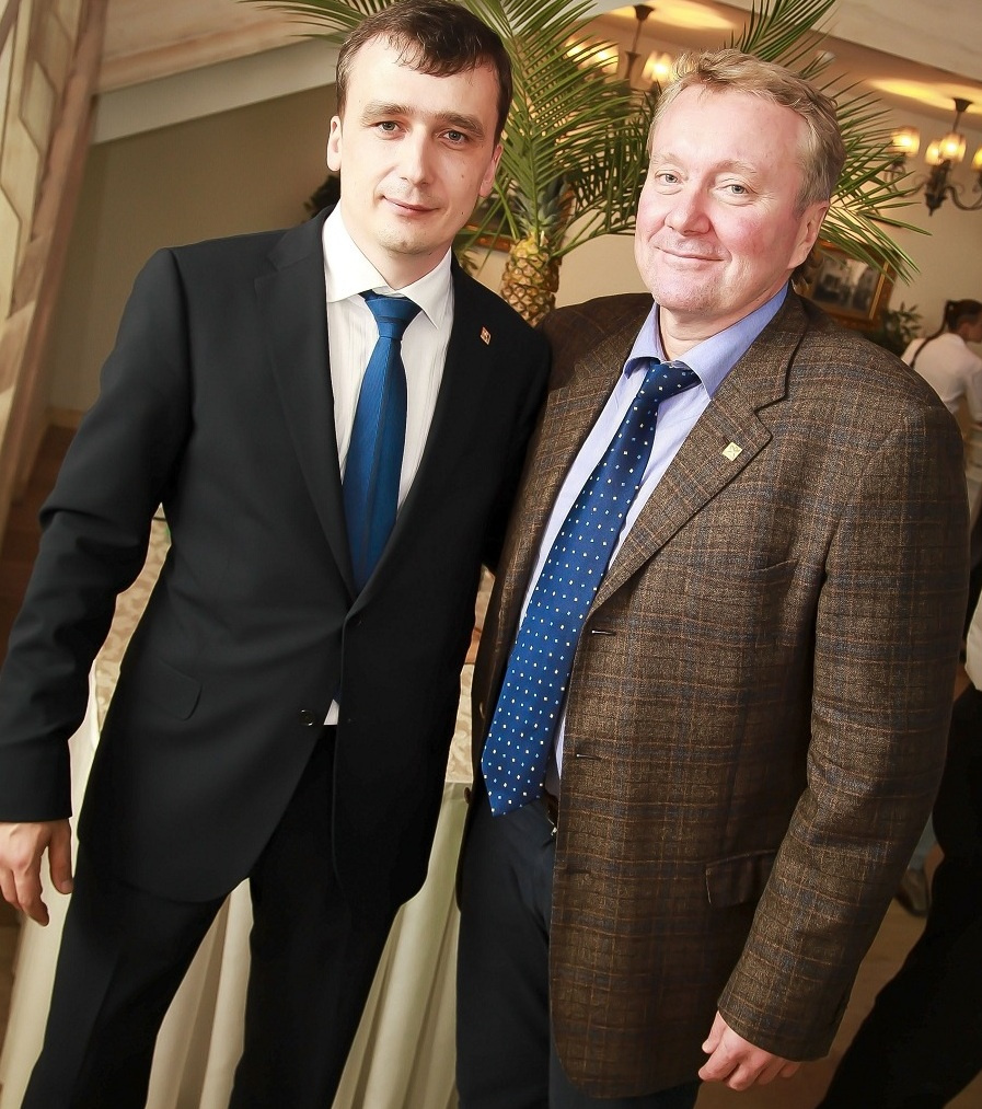 А. В. Шеверев (председатель совета директоров ГК «АСТиВ») и К. Ю. Фетисов (региональный директор ООО «Грундфос») на праздновании 15-летия филиала «Грундфос», Новосибирск, 2013 год