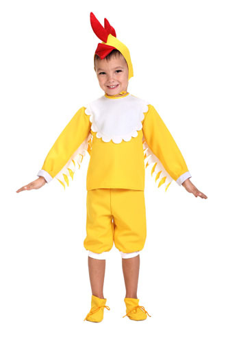 <b>Цыпленок</b>. Красочный и яркий костюм Цыпленка отлично подойдет для веселых малышей. В комплекте: штанишки, кофточка, шапочка, носочки. Размер: 28. <price><b>690 руб.</b></price>