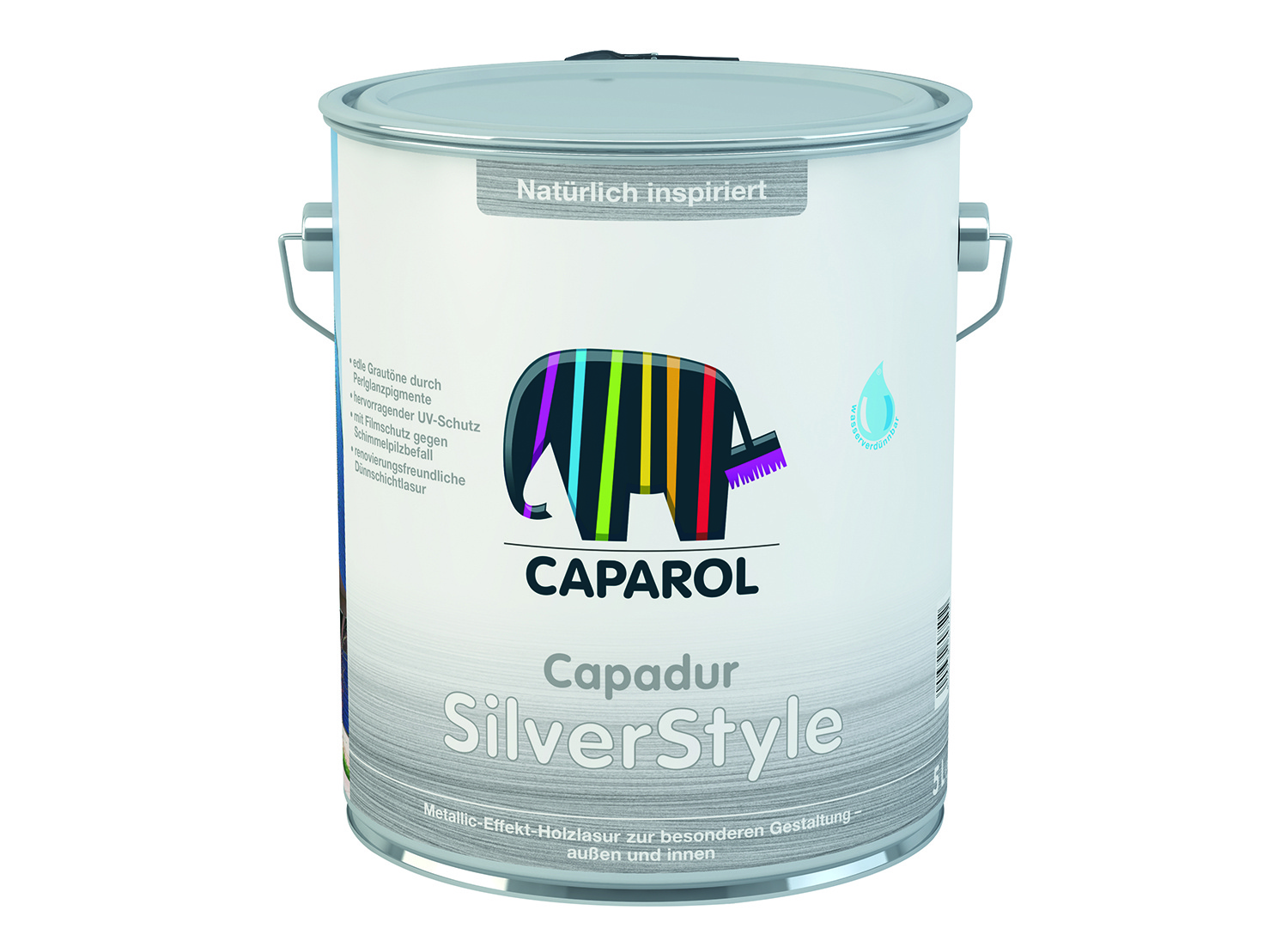 Capadur SilverStyle — эффектная лессировка с легким металлическим глянцем. Тонкослойная лессировка для наружных и внутренних работ содержит алюминиево-бронзовые пигменты.
