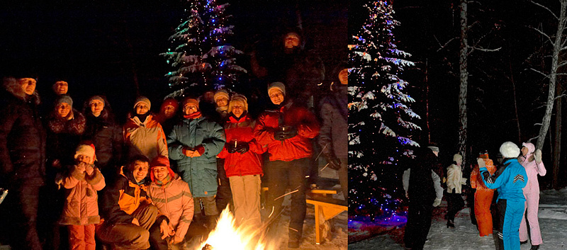 Пикник-гуляние на новогодней елке в лесу, а также на «Поляне русских сказок» в настоящей Избушке на курьих ножках