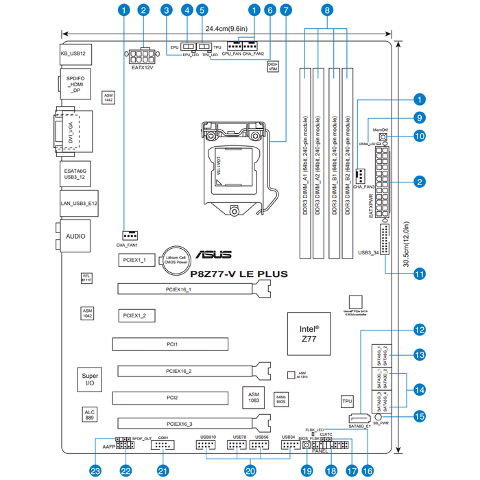 Asus p8z68 v lx схема