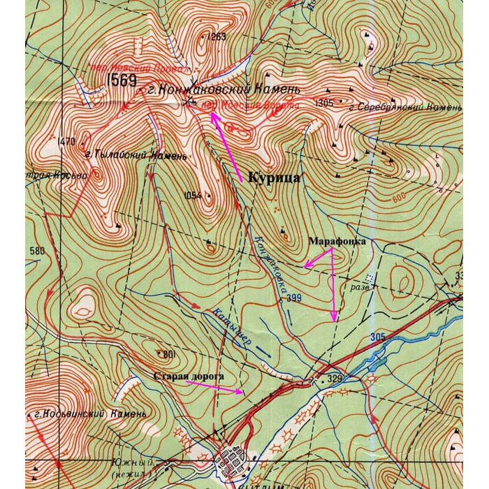 Конжаковский камень карта