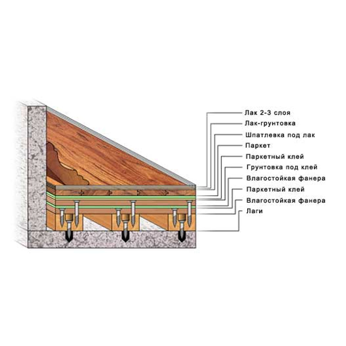 Паркетный пол схема. Разрез паркетного пола. Паркетный пол по лагам. Слой паркетного пола. Укладка паркета на лаги.