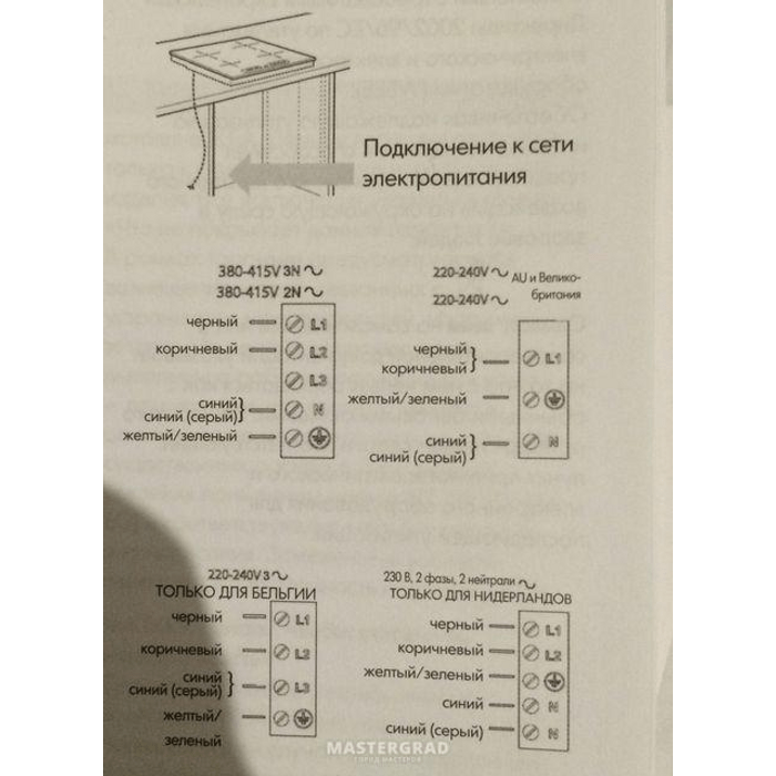 Схема подключения индукционной варочной панели electrolux 4 провода