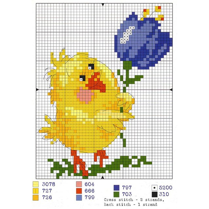 Вышивка крестиком схемы цыплята