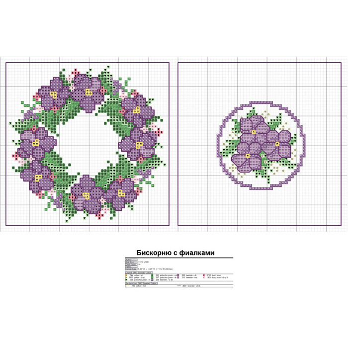 Миниатюрная вышивка крестом со схемами