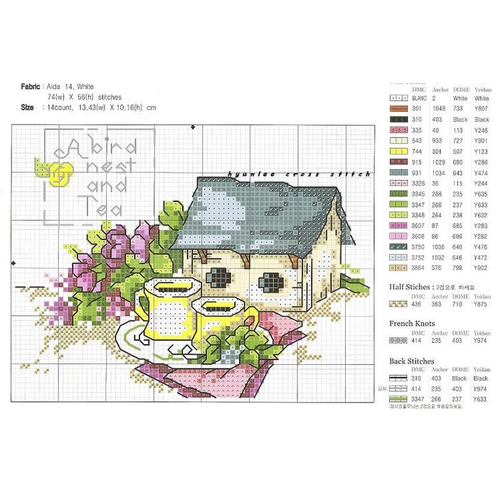 Домик вышивка крестом схема на желание
