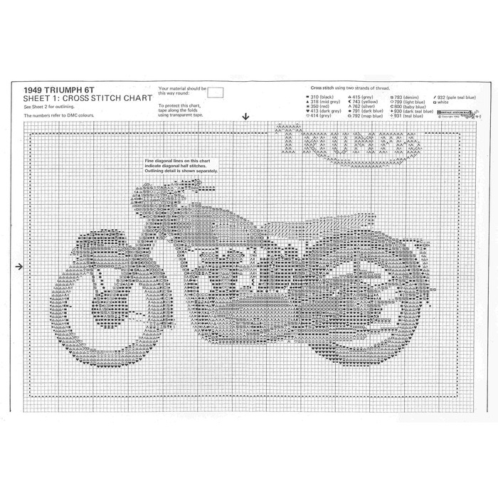 Вышивка крестом мотоцикл схема