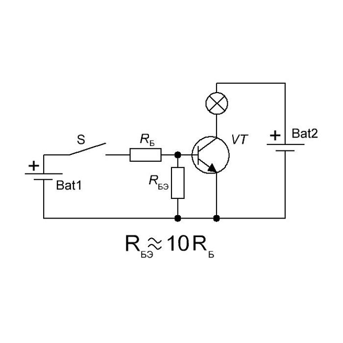 Транзистор в режиме ключа схема