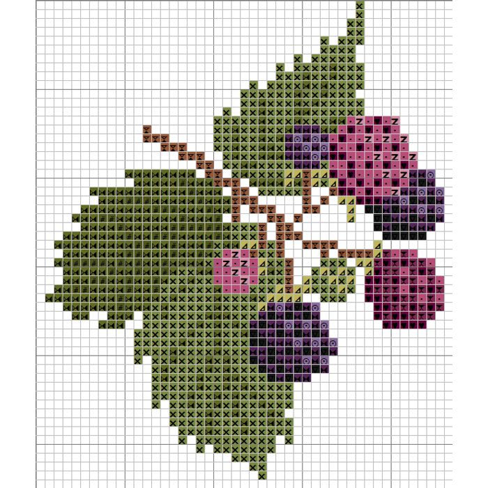Вышивка крестом маленькие схемы ягоды