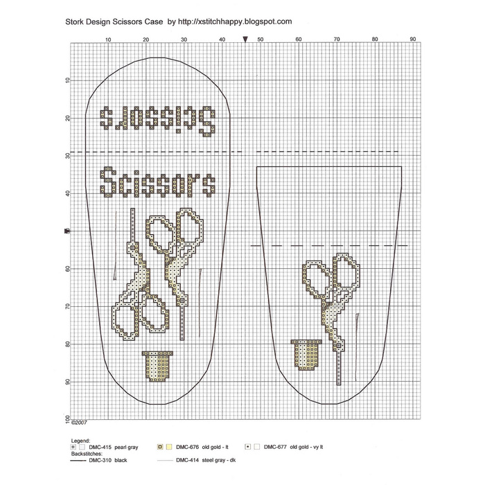 Чехол для ножниц вышивка крестом схемы
