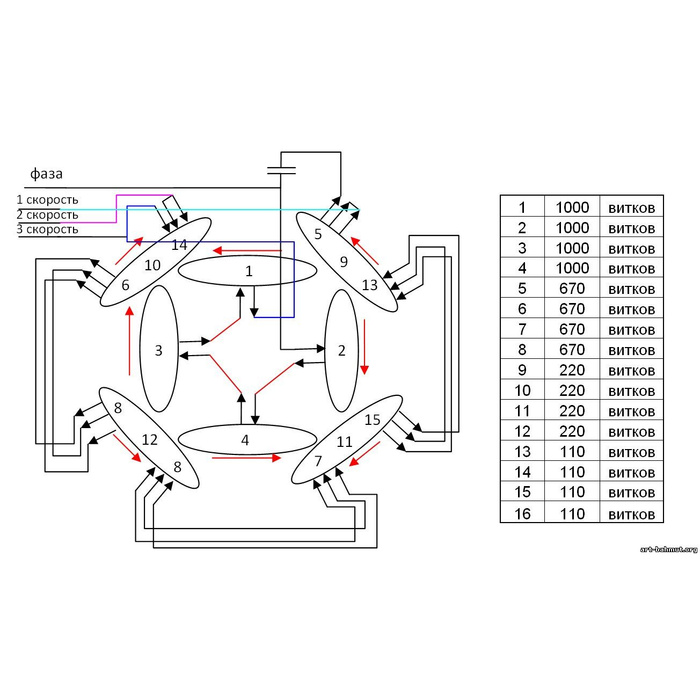 Электрическая схема кухонной вытяжки на 3 скорости