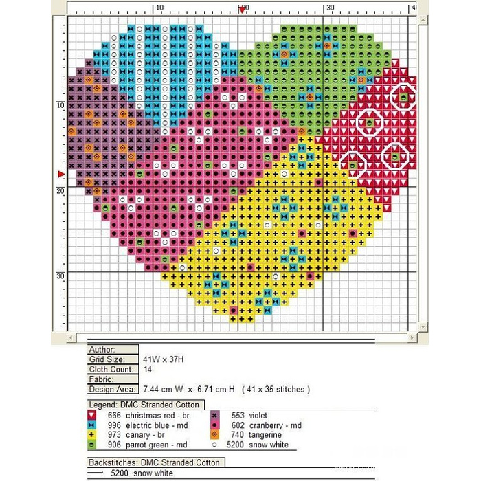 Сердце вышивка крестиком схема