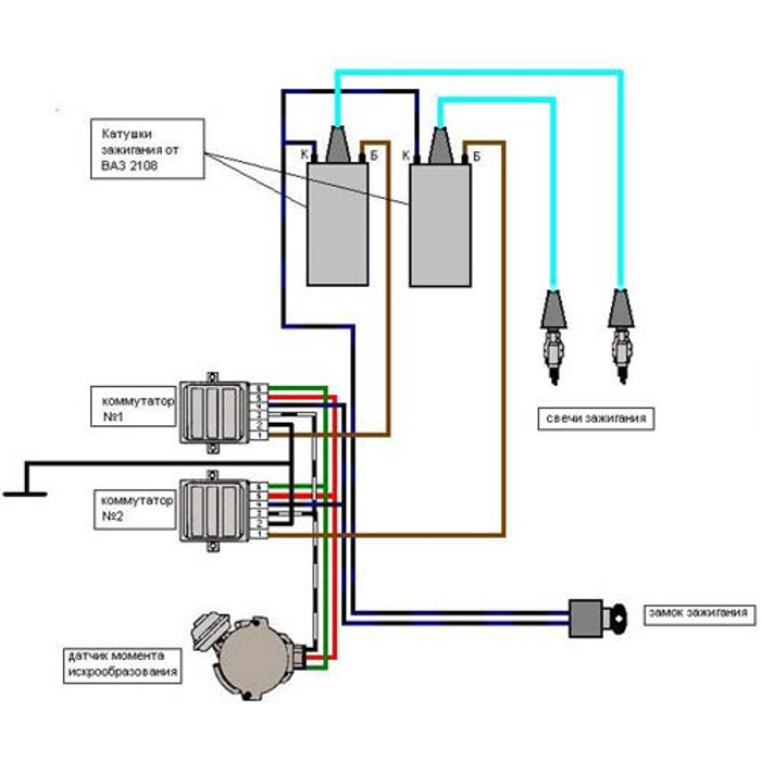 Распиновка коммутатора ваз 2108. Система зажигания ВАЗ 1111. Схема подключения коммутатора Ока 1111. Система зажигания ВАЗ 11113 Ока. Коммутатор ВАЗ 11113 Ока схема.