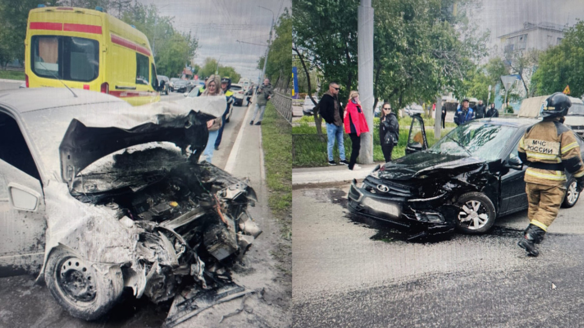 Битва двух «Грант»: в Оренбурге в ДТП пострадали два человека