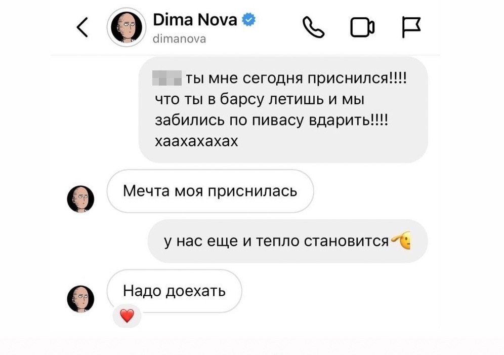 Последняя переписка Нади Карповой и Димы Новы