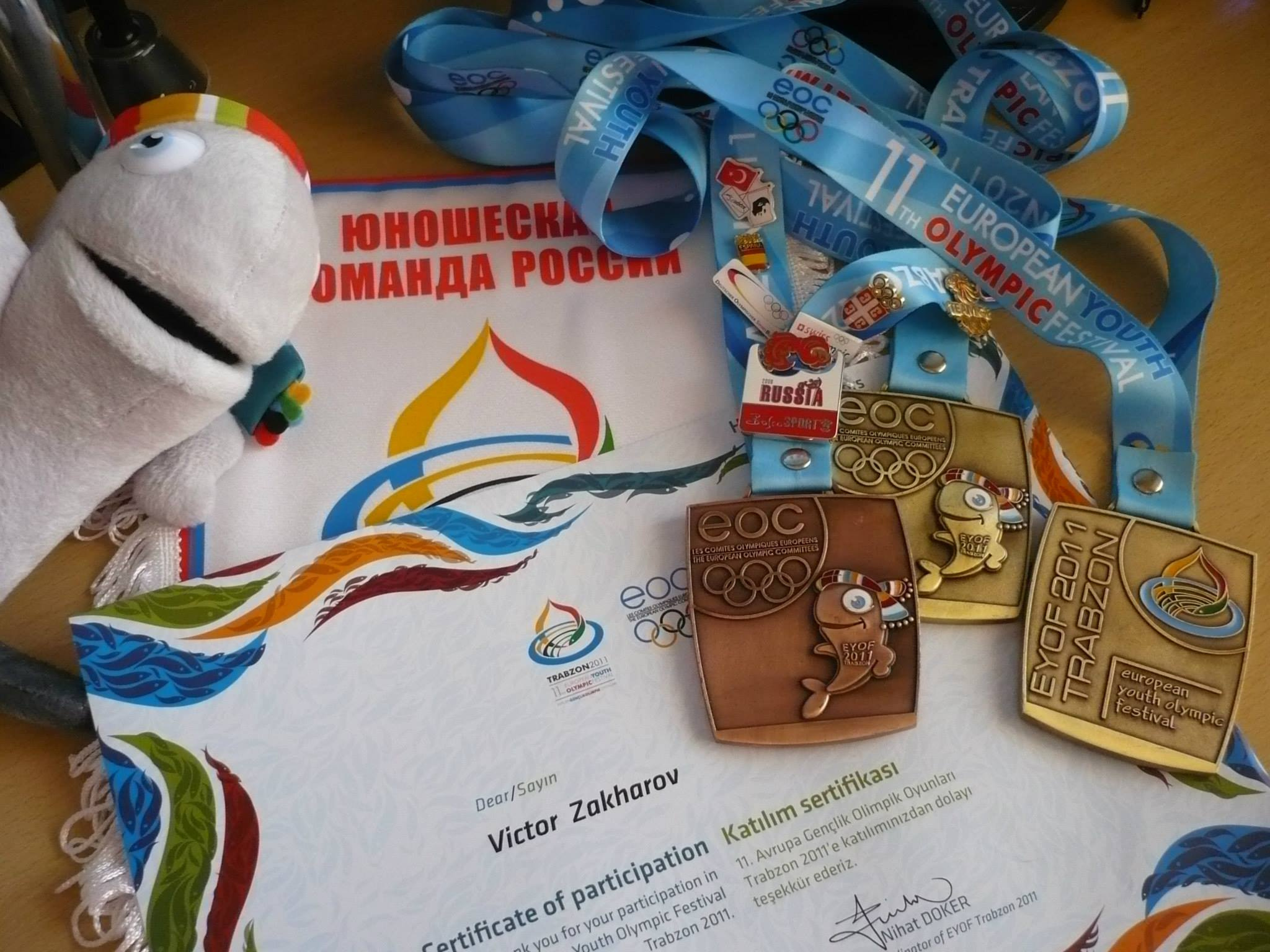 Награды, полученные Виктором на Олимпийском фестивале в Трабзоне