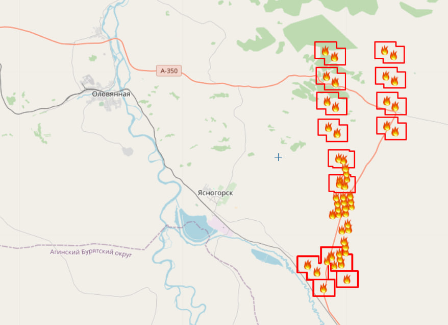 Карта пожаров в забайкалье