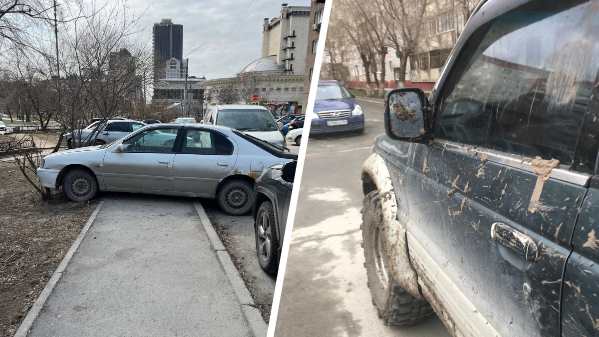 Джип-грязнуля и Nissan, брошенный после ДТП — такого автохамства в Новосибирске еще не видели: новая подборка