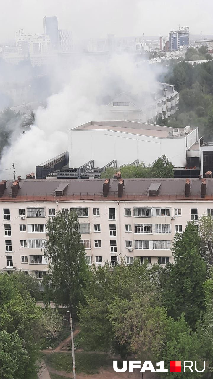 Этот дым видно не только из окон соседних домов, но и с проспекта Октября