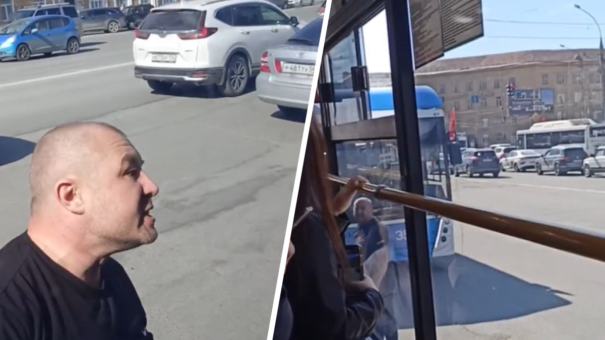 «Был достаточно агрессивен»: водитель троллейбуса выскочил из салона на разборки — ему не понравились гонки с автобусом