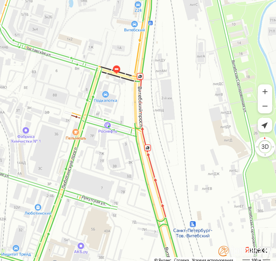 Фото: ДТП собрало многокилометровую пробку на Софийской улице в Петербурге  - 30 января 2024 - ФОНТАНКА.ру