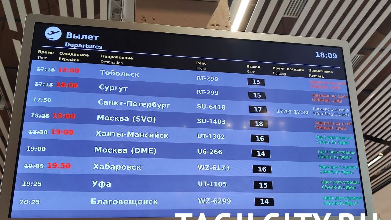 Вылет нескольких самолетов в ХМАО задержали в Екатеринбурге из-за визита Путина