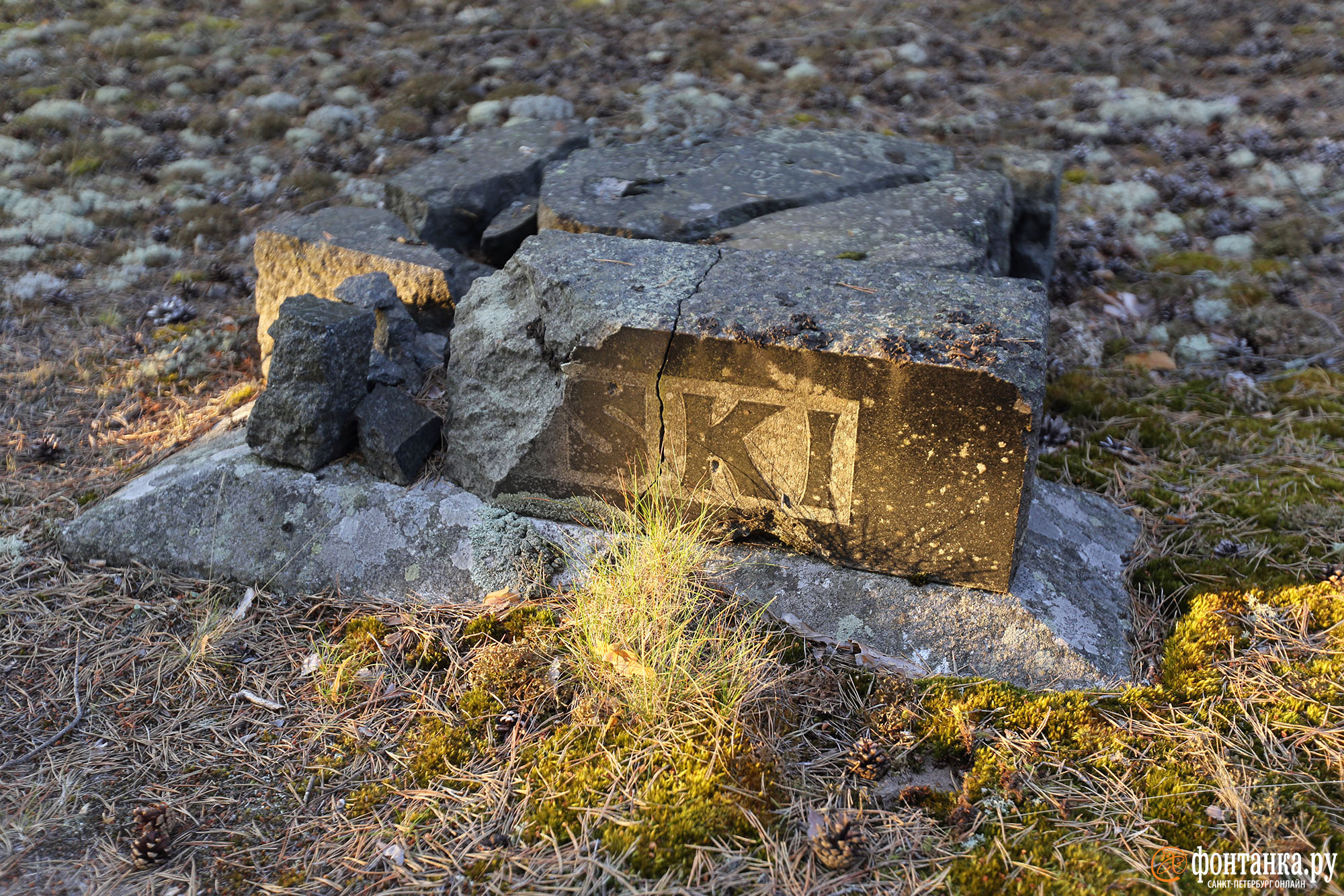 Фрагмент надгробия на старом финском кладбище