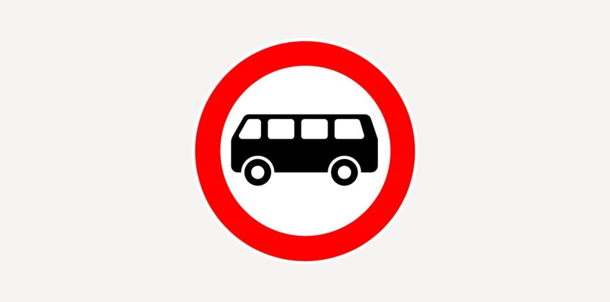 Знак 3.34 «Движение автобусов запрещено»