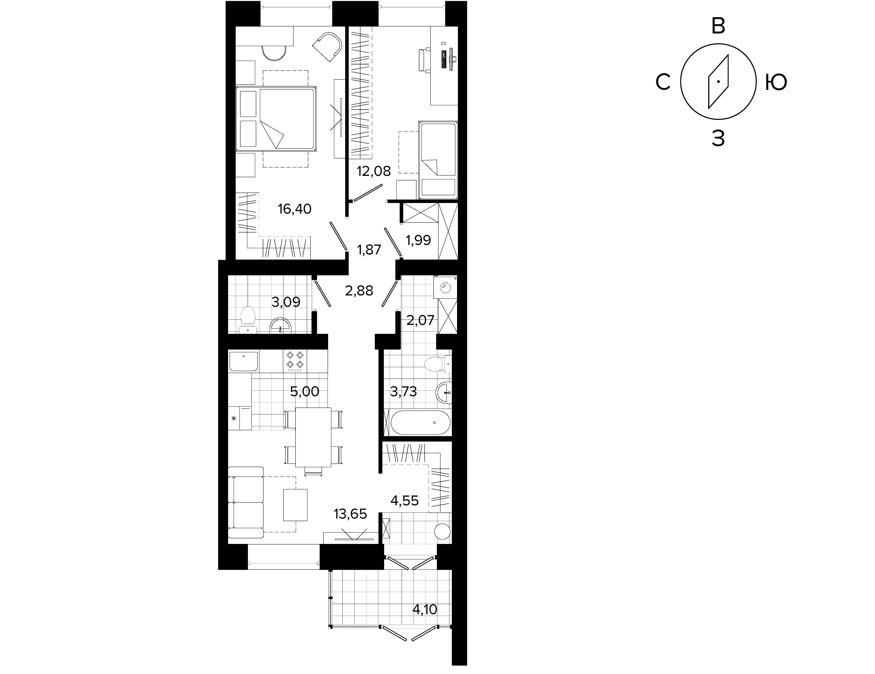 Чтобы чувствовать себя жителем таунхауса или коттеджа, можно приобрести квартиру площадью 72 кв. м с отдельным входом. Такая двухкомнатная с отдельным входом стоит от 6,3 млн рублей