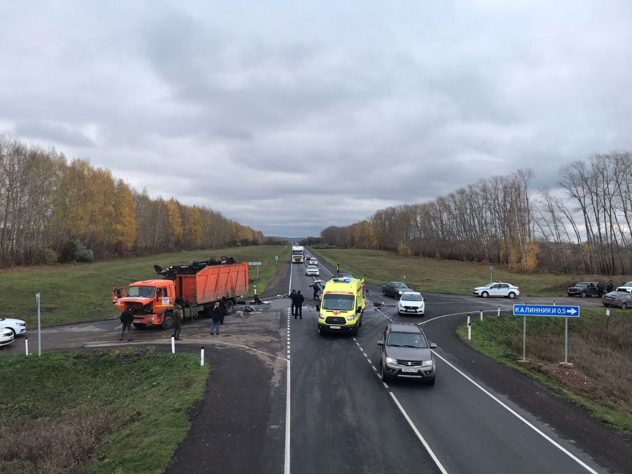 Вид на аварию со стороны перехода