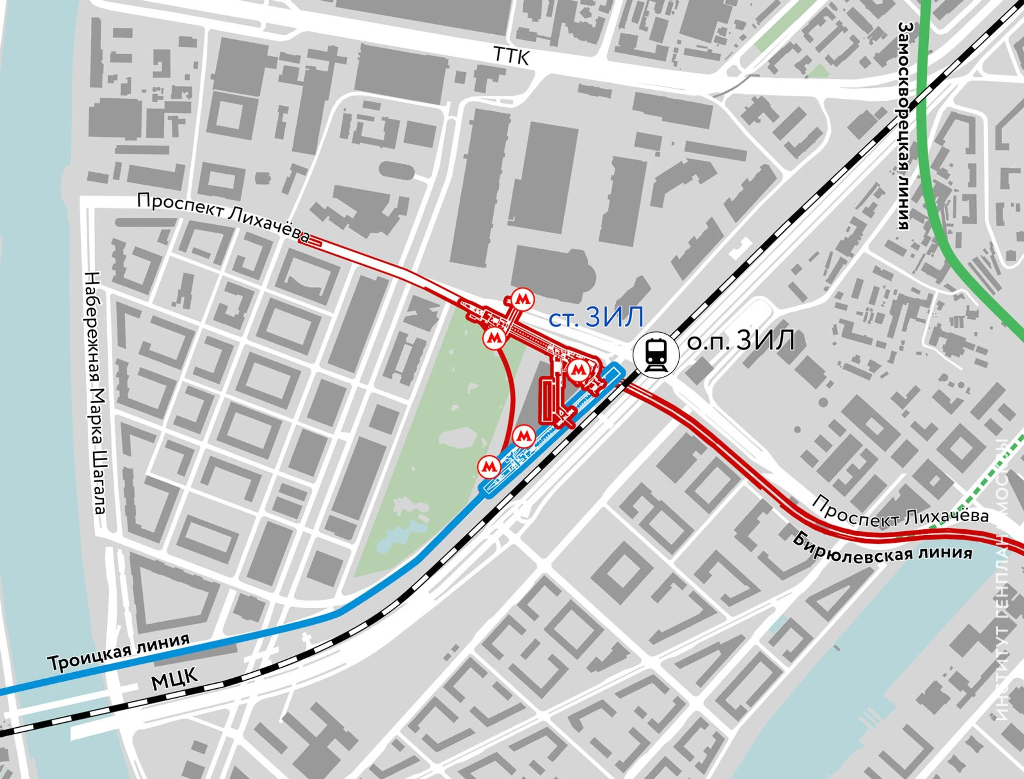 Схема метро москвы зил