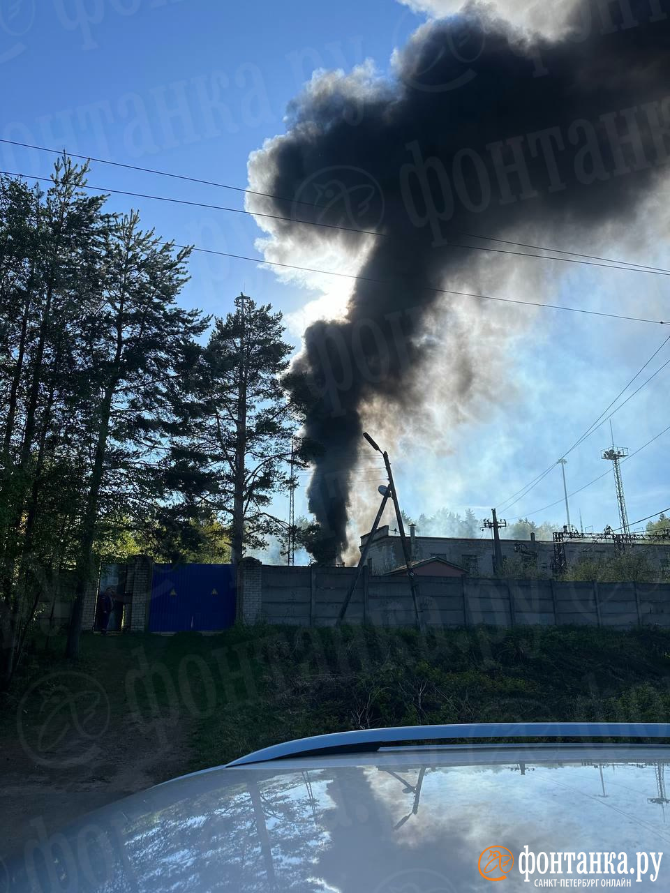 На железнодорожной станции Орехово загорелся трансформатор