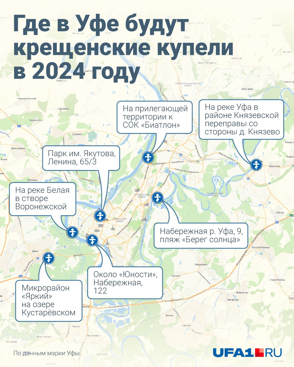 Погода на июнь 2024 уфа. Уфа это где. Купель инфографика. Где окунуться на крещение в Москве 2021 на карте. Крещение инфографика.